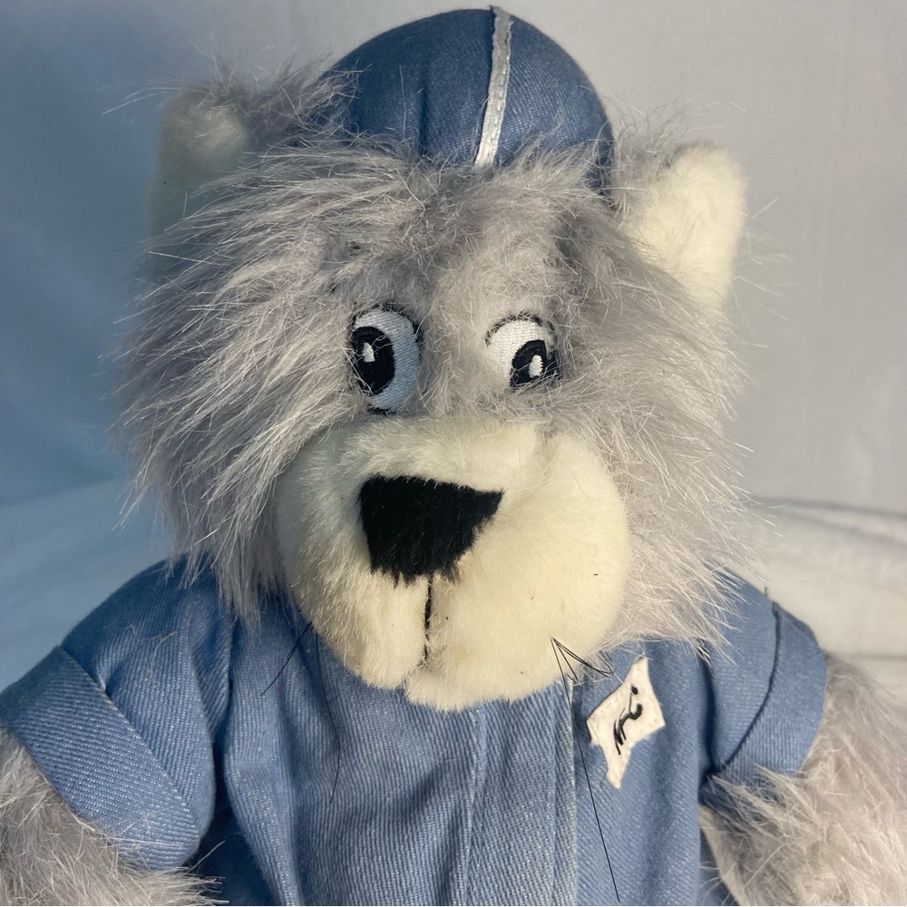 Vintage Pepperdinkle & Pals Club Gray Kitty Cat Mechanic Plush  12 inch long